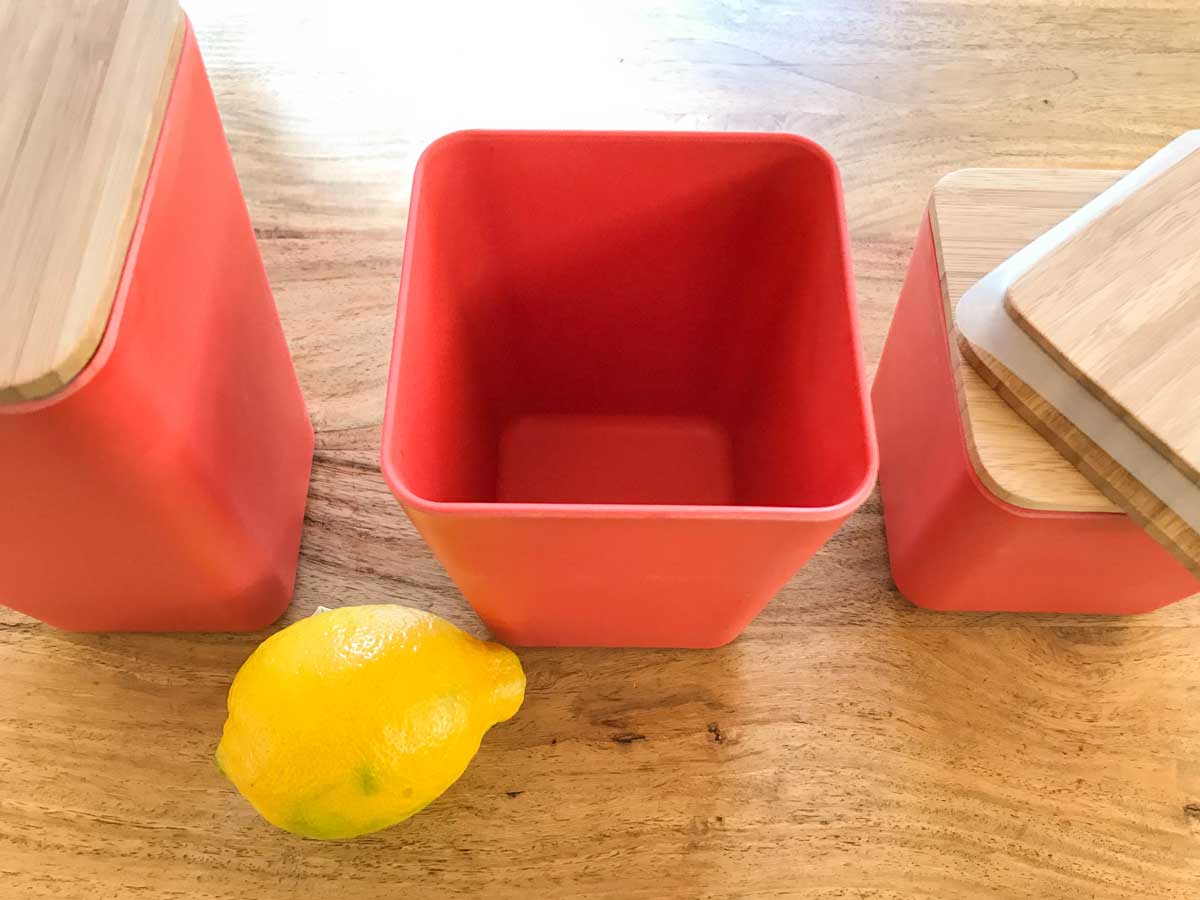 biodegradable disposable storage Bins bamboo fiber sugar canister container jar storage box