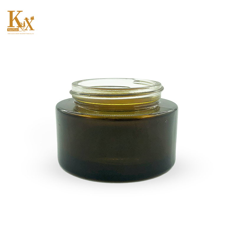 biodegradable packaging 30g amber glass jar bamboo lid face cream container glass cream jar with bamboo cap