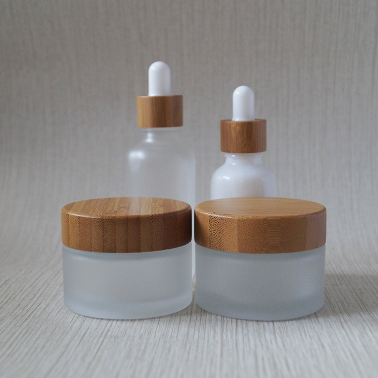 biodegradable wood cosmetic bamboo skincare packaging bottle and jar