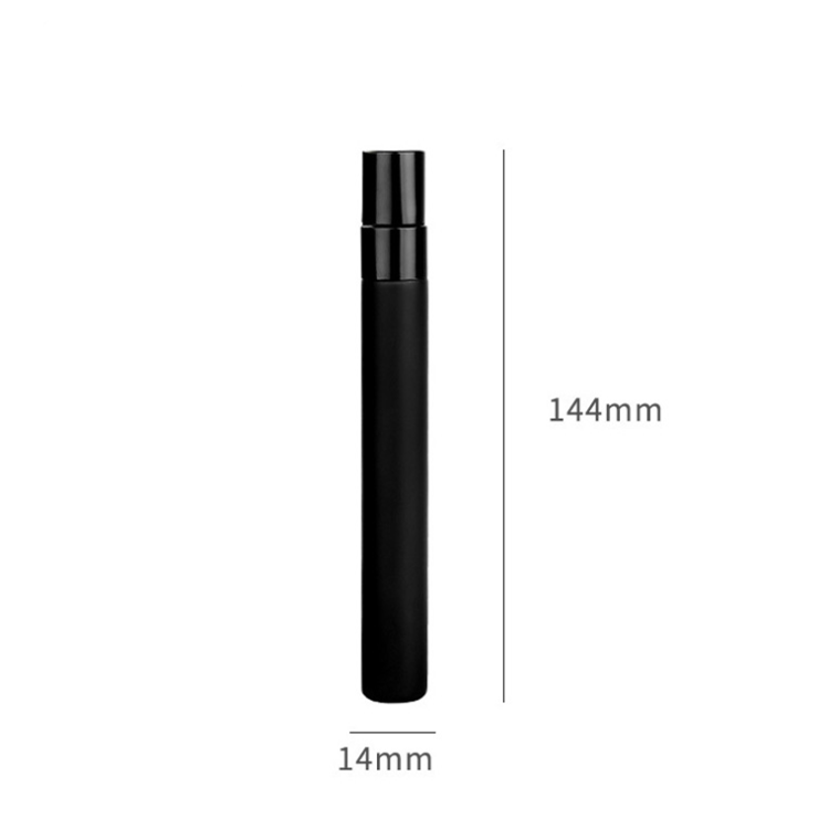 black 10ml Glass Vial frosted matte glass spray refillable perfume atomizer tube pen