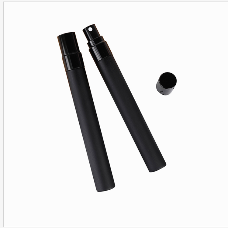 black 10ml Glass Vial frosted matte glass spray refillable perfume atomizer tube pen
