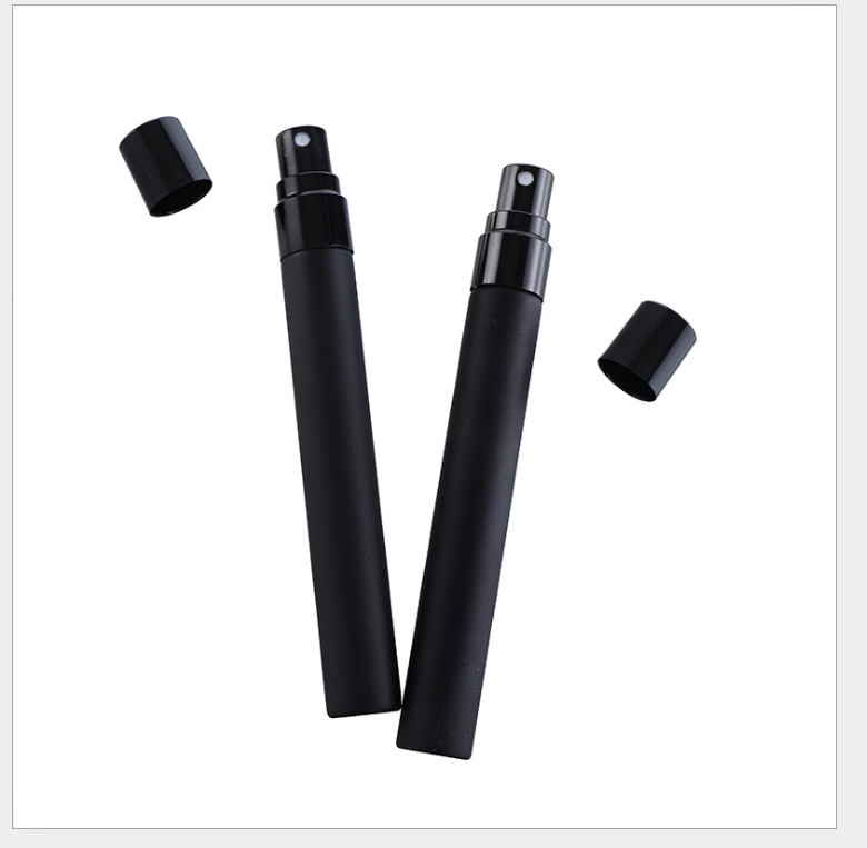 black 10ml Glass Vial frosted matte glass spray refillable perfume atomizer tube pen