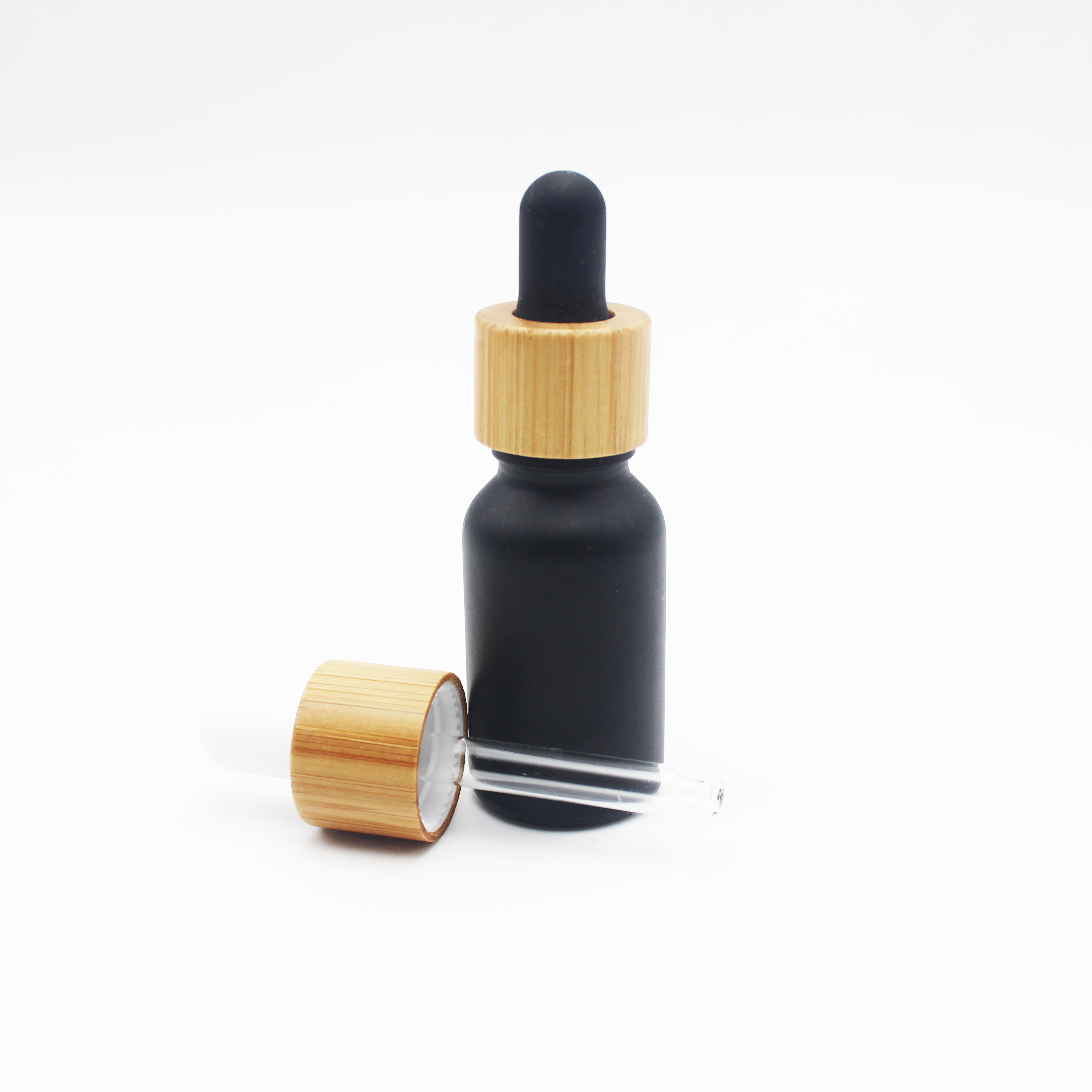 black 15ml bamboo biodegradable bottles with bamboo cap BB-114C
