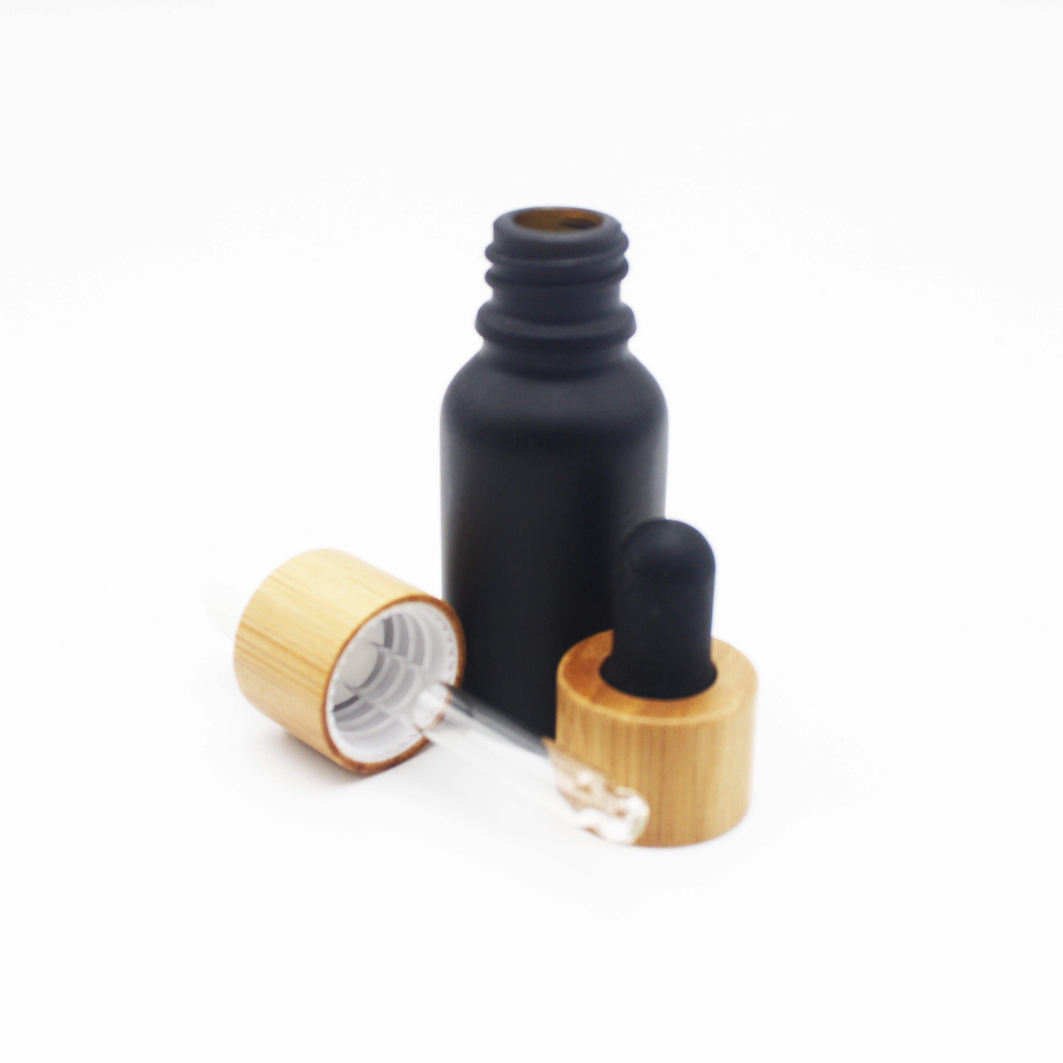black 15ml bamboo biodegradable bottles with bamboo cap BB-114C
