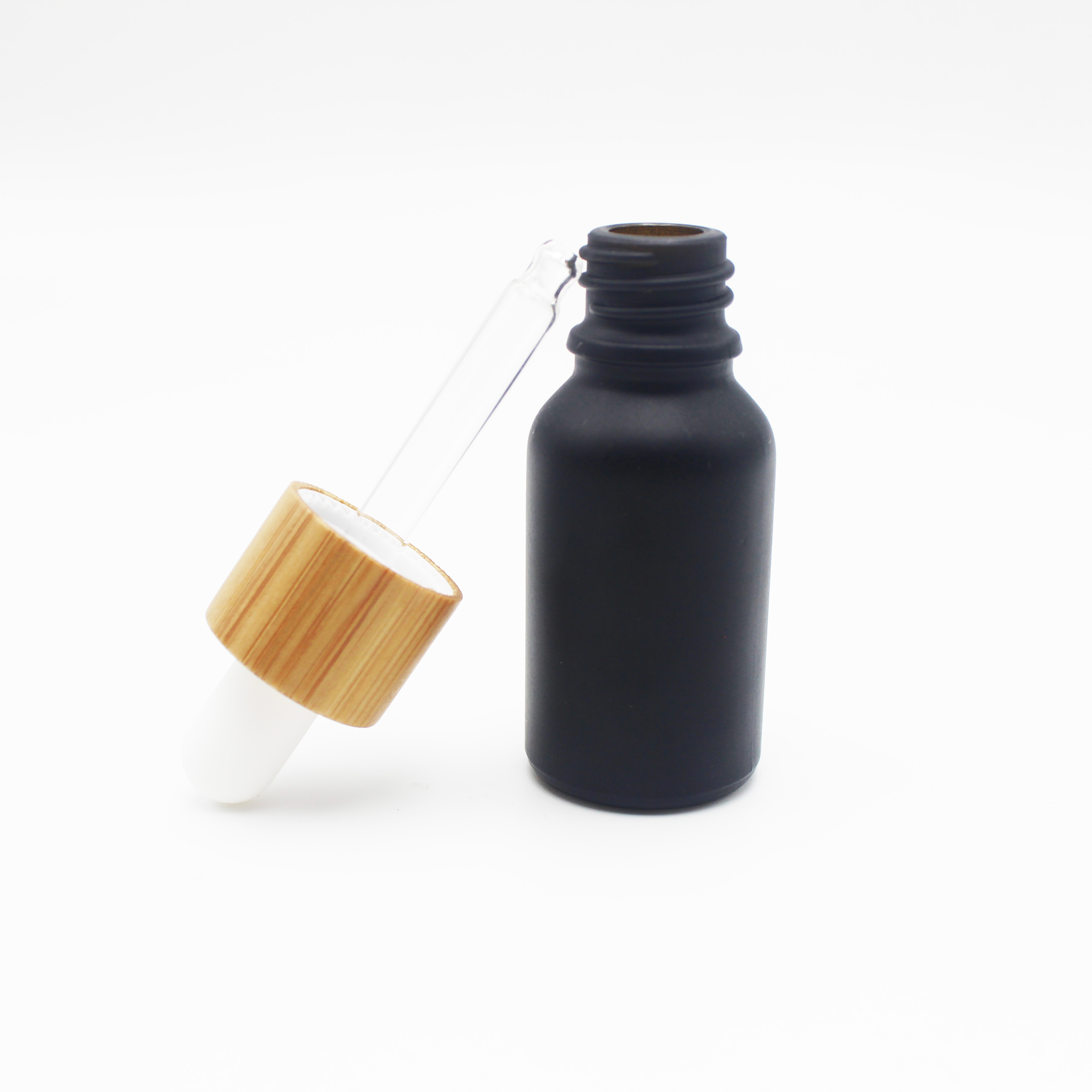 black 15ml bamboo biodegradable bottles with bamboo cap BB-114C
