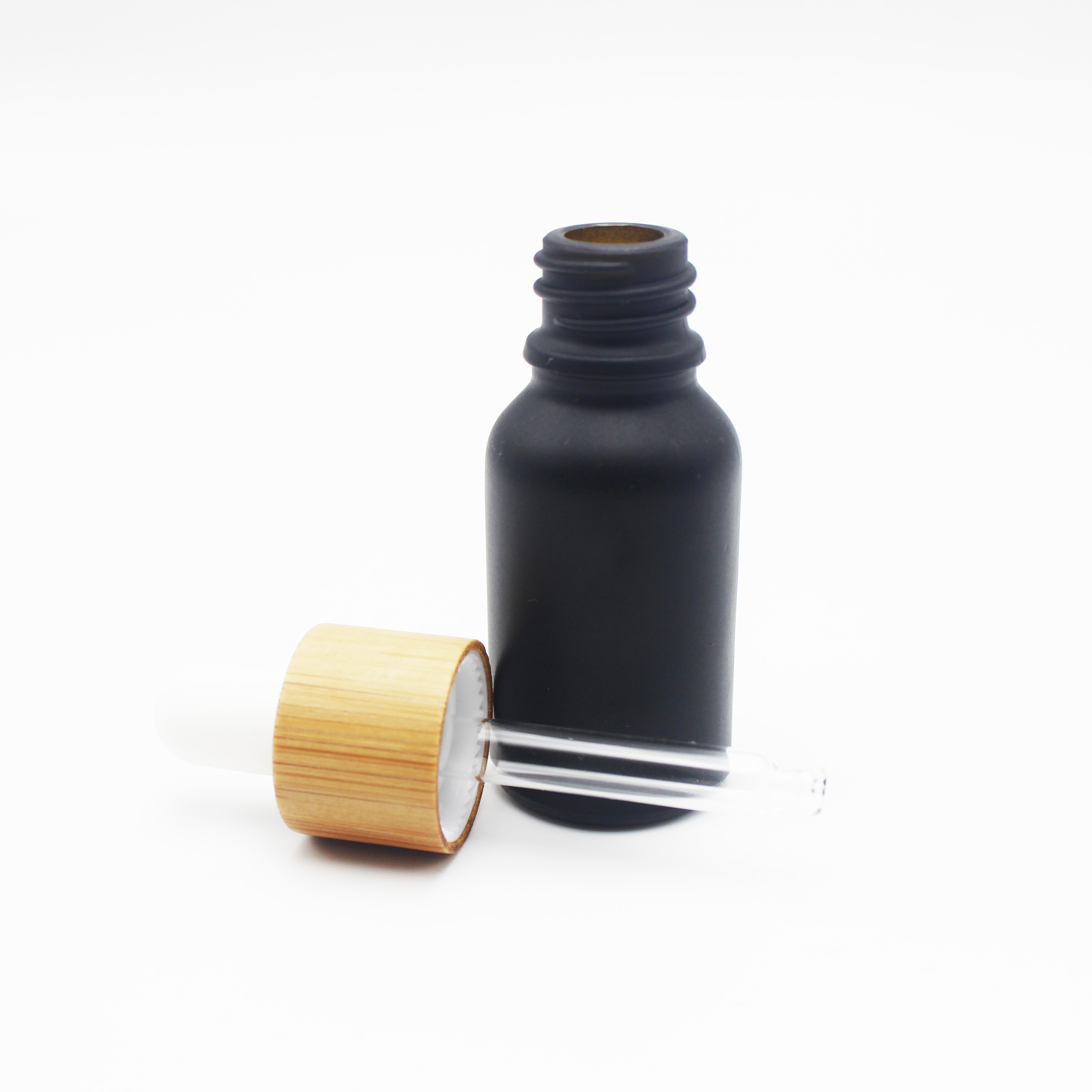 black 15ml bamboo biodegradable bottles with bamboo cap BB-114C