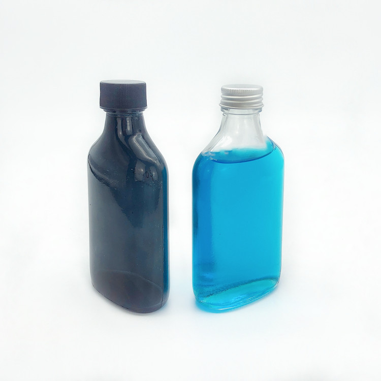 black 250ml flat glass bottle for cold brew coffee with lid wholesale