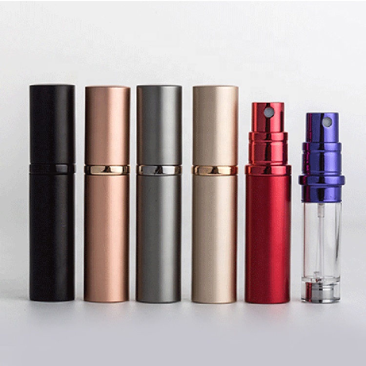 black 5ml/20g/individual packaging/customizable aluminum/metal/classic refillable perfume spray bottle