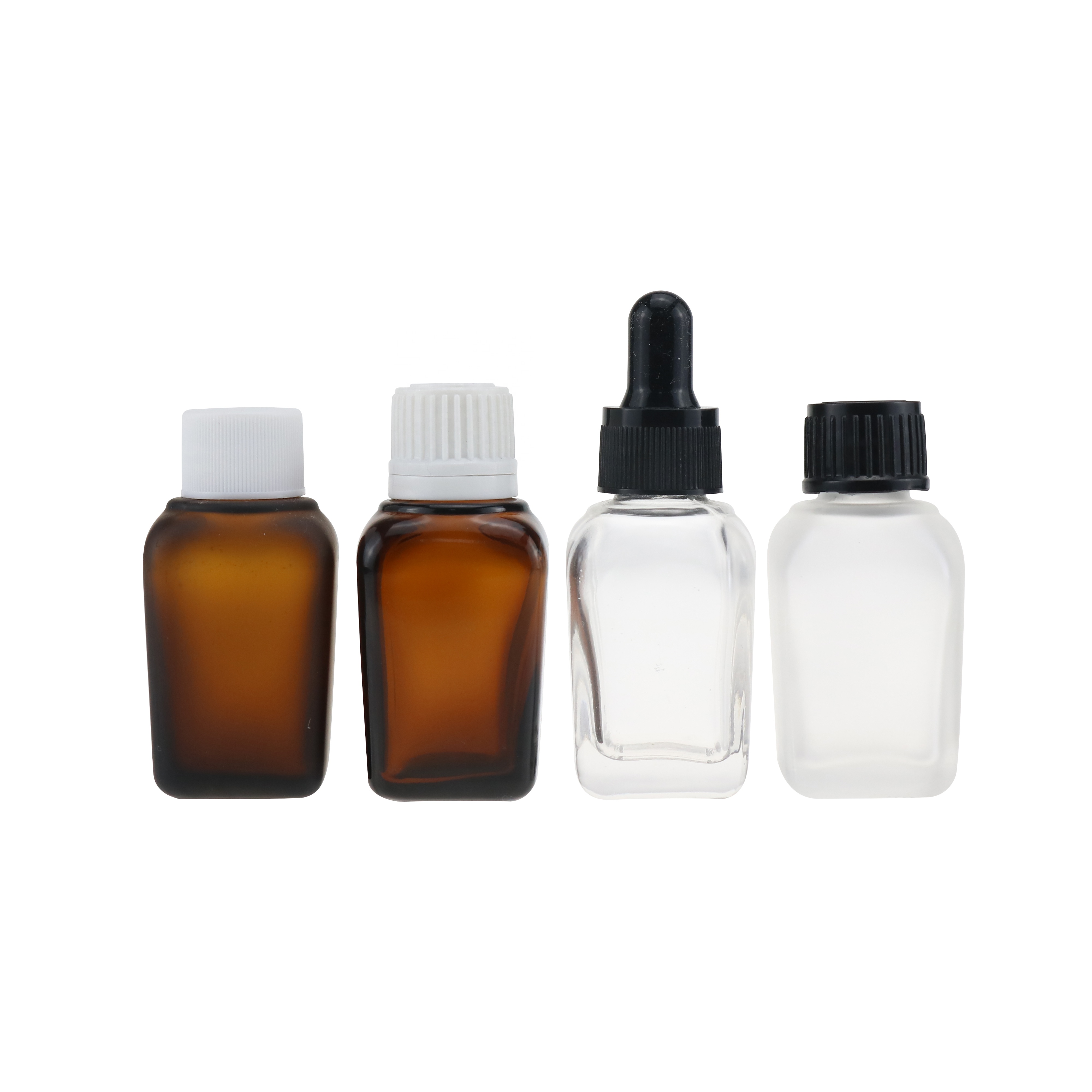 black Essential oil e liquid roll on perfume rectangle square glass bottle with bamboo cap