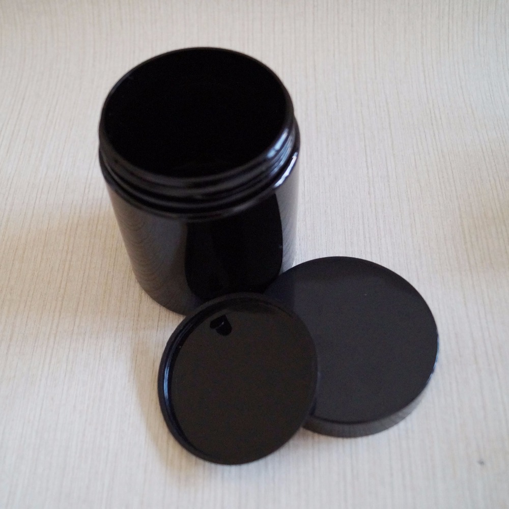 black PET 2 oz plastic cosmetic jars for body face hair packaging cosmetics