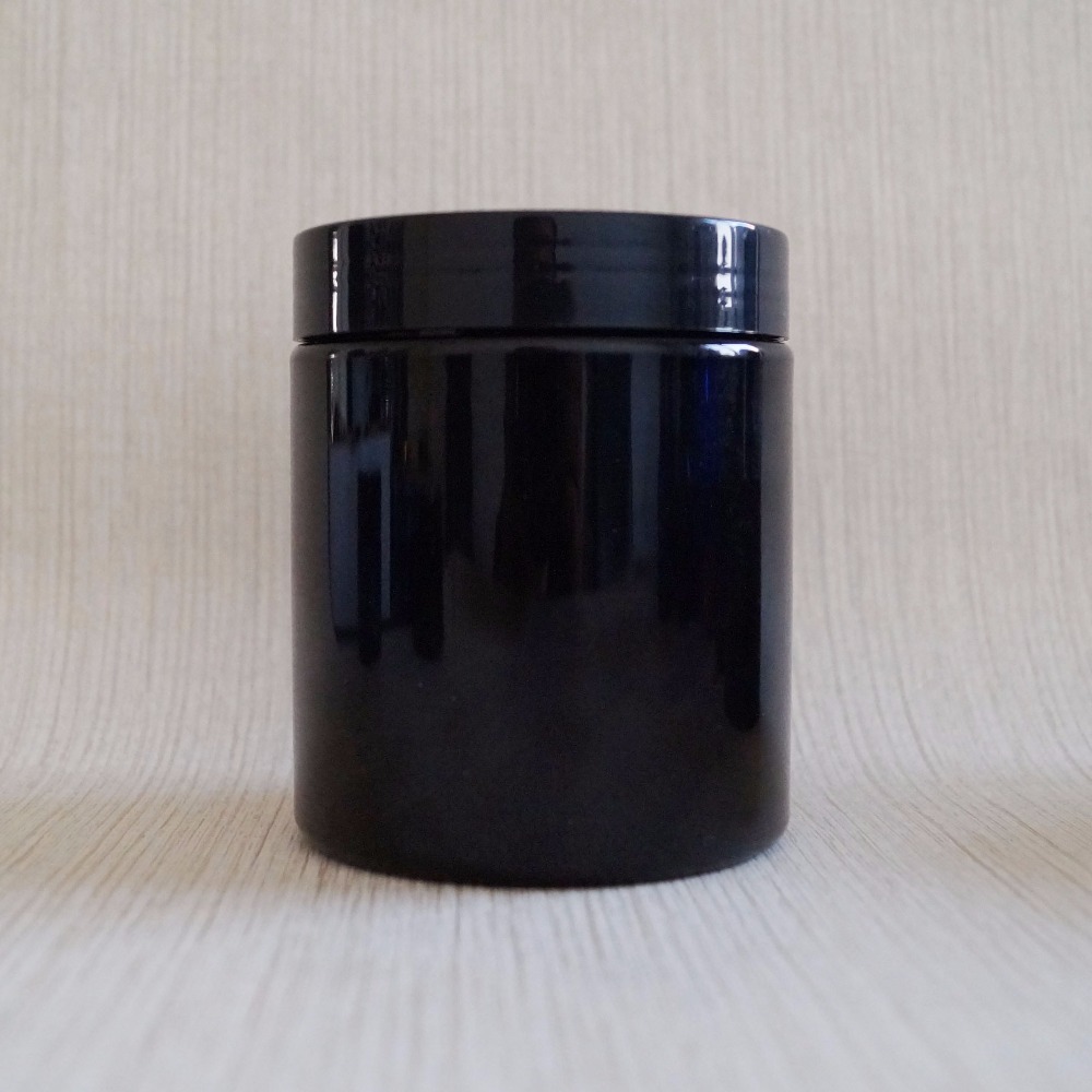 black PET 2 oz plastic cosmetic jars for body face hair packaging cosmetics