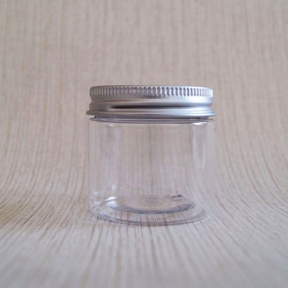 black PET 2 oz plastic cosmetic jars for body face hair packaging cosmetics