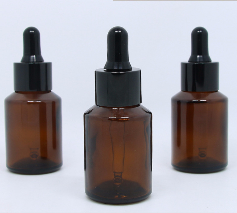 black and white Glass Dropper Bottle Essential Oil Perfume Pipette Bottles Empty Container