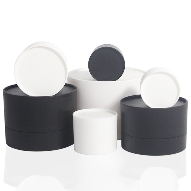 black and white pet plastic double heavy wall lotion face cream jar with wide mouth