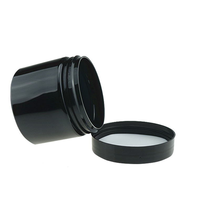 black cans packaging body butter containers lotion pet jars cream cosmetic plastic jar with lid screw cookie jar