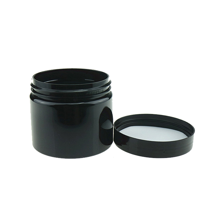 black cans packaging body butter containers lotion pet jars cream cosmetic plastic jar with lid screw cookie jar