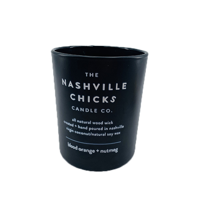 black color empty glass container candle jar with wooden bamboo lid