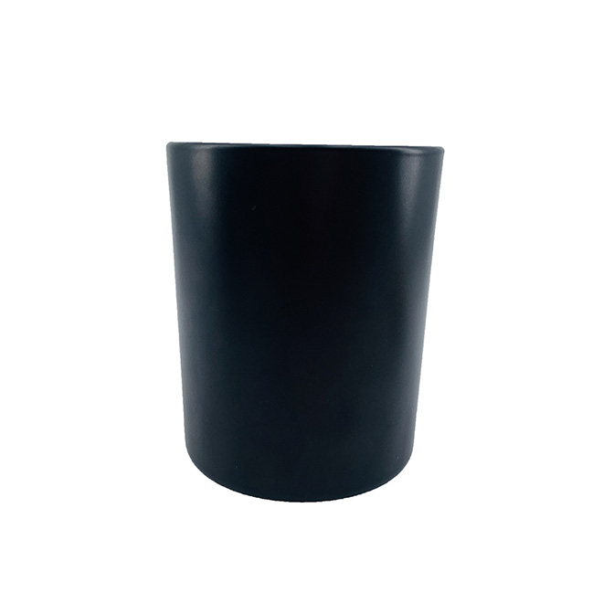 black color empty glass container candle jar with wooden bamboo lid