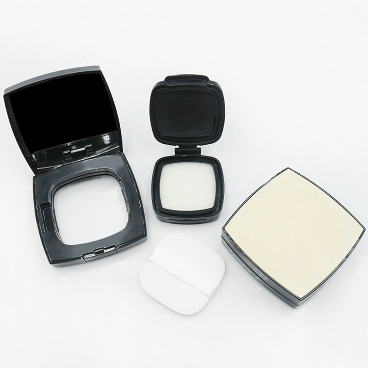 black color rectangle magnetic powder compact case