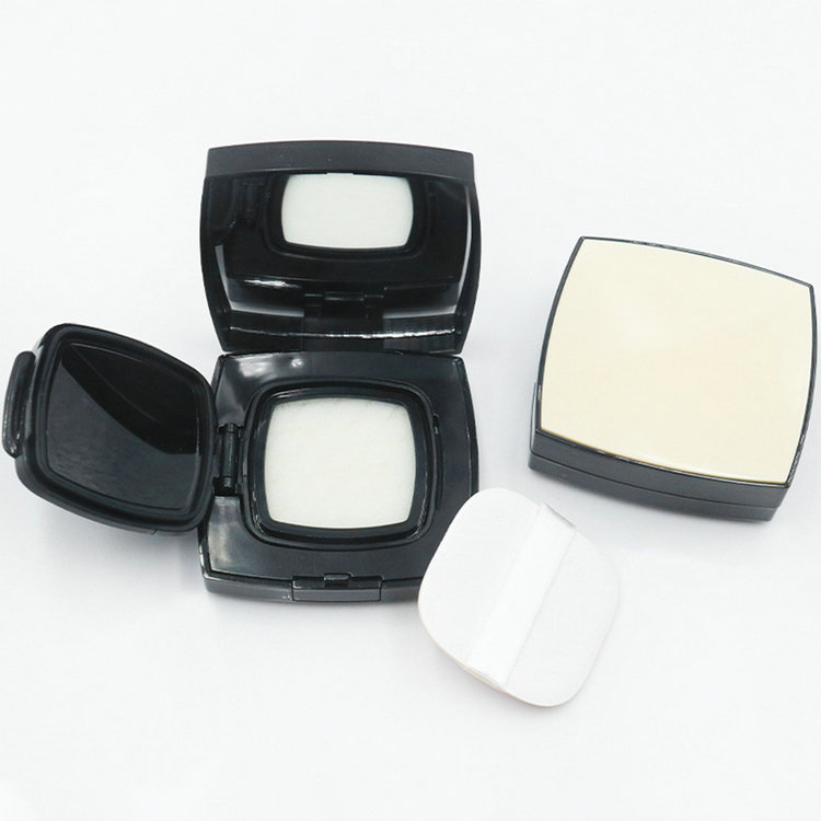 black color rectangle magnetic powder compact case