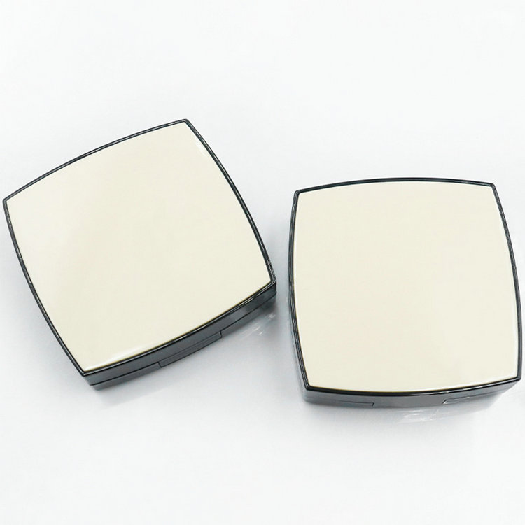 black color rectangle magnetic powder compact case