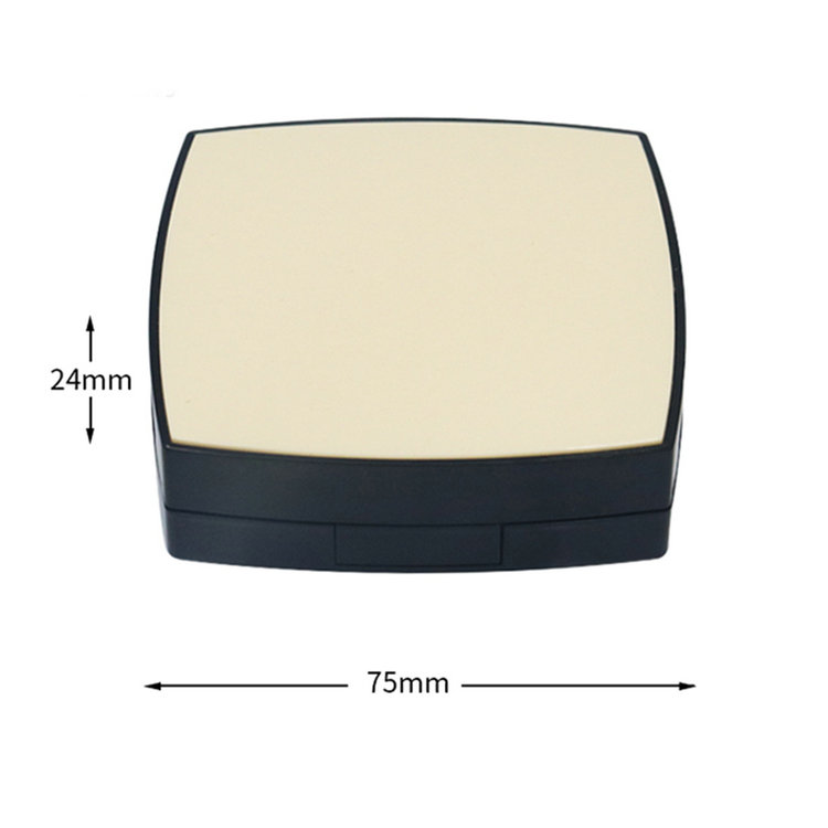 black color rectangle magnetic powder compact case
