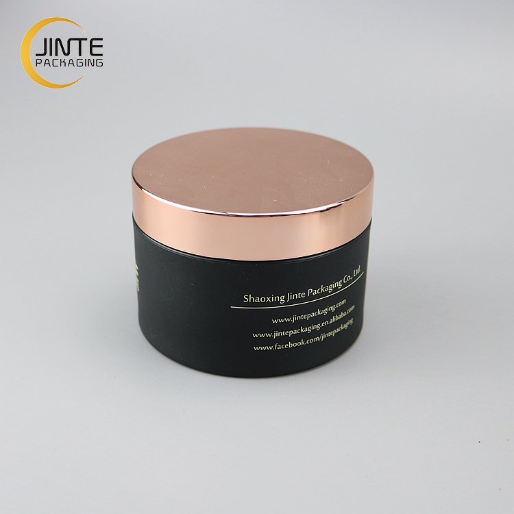 black cosmetic jar 10g 20g 50g with rose gold cover