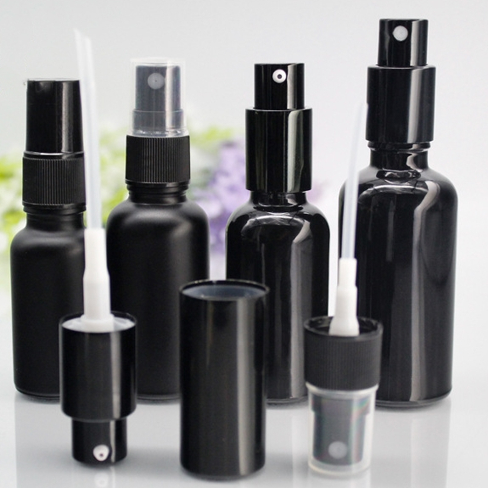 black frosted glass bottles with pipette dropper caps20ml 30ml matte black essential oil glass bottle