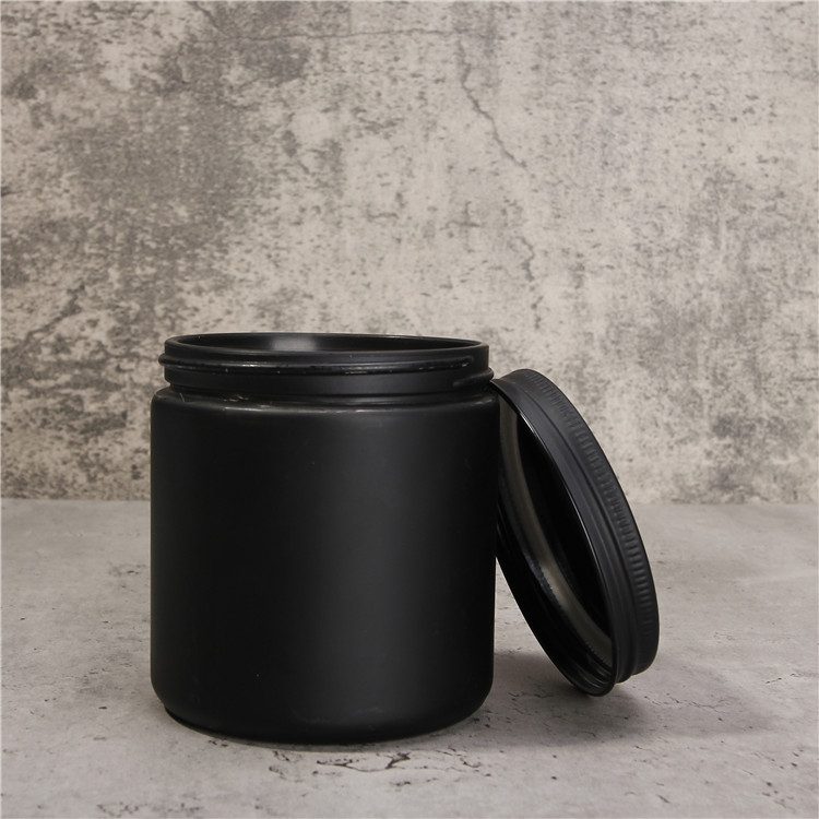 black geo cut glass jar simple 300ml amber glass jar good lucifugal customized color glass jar