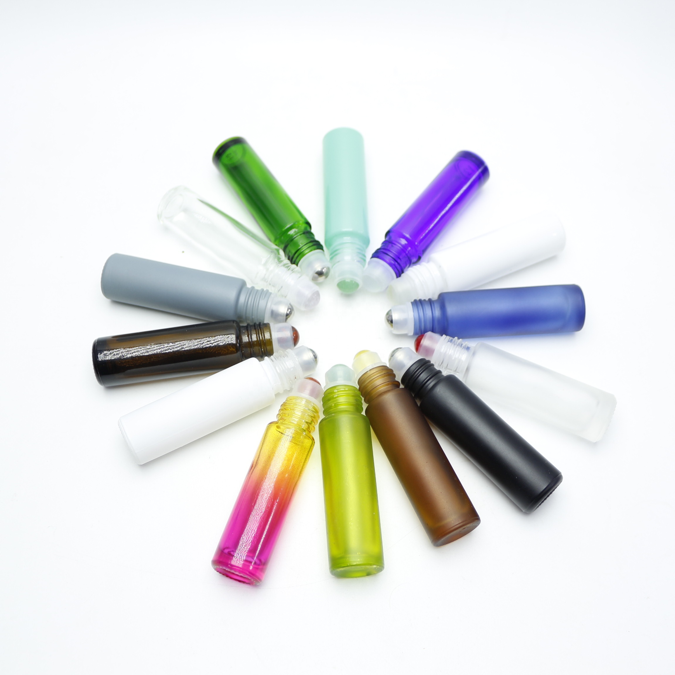 black glass 5ml 8ml 10ml 15ml refillable roll on bottle with Stainless Steel Roller Balls MYE002