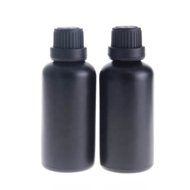 black glass boston round bottles with dripolator plug tamper proof evident cap glass bottle for essential oil orifice reducer