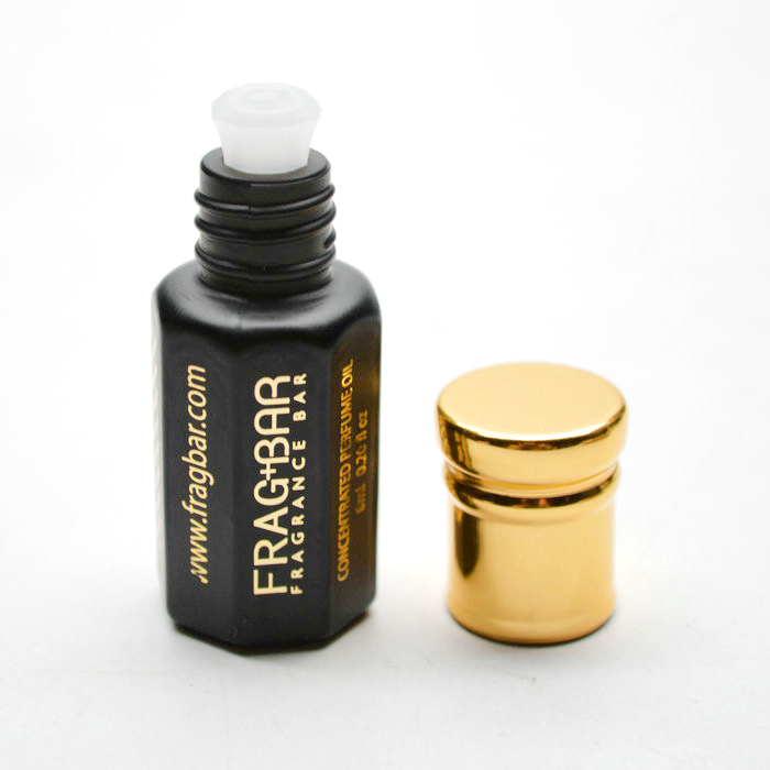 black glass bottle with gold logo for attar oud oil bottle