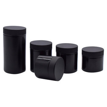 black glass jar Child Resistant Black Smell Proof Jar with Dome Cap
