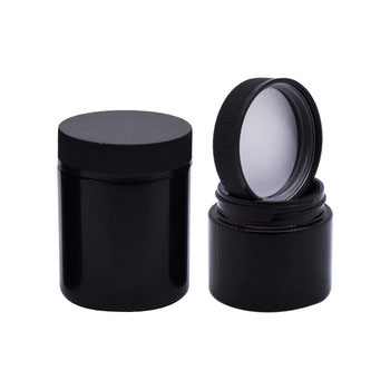 black glass jar Child Resistant Black Smell Proof Jar with Dome Cap