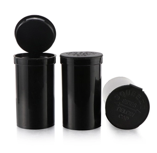 black glass jar Child Resistant Black Smell Proof Jar with Dome Cap