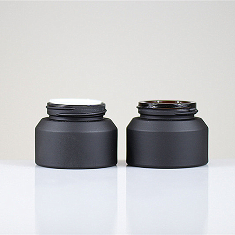black glass jars 60 mil cosmetic fancy cosmetic glass jars cosmetic frosted glass jar