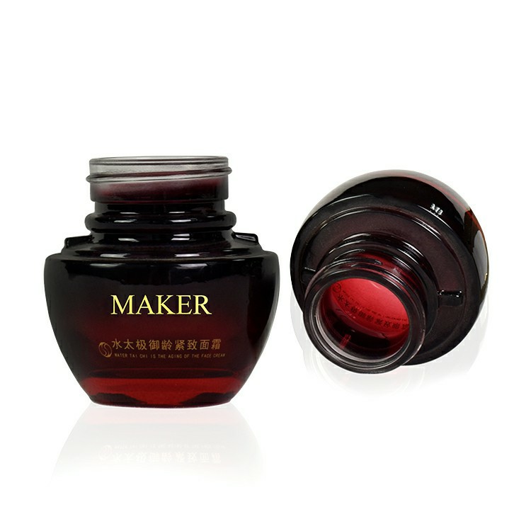 black gradient red 30g 50g 1oz 2oz custom logo alumite cap glass lotion handcream cosmetic packaging skincare jar