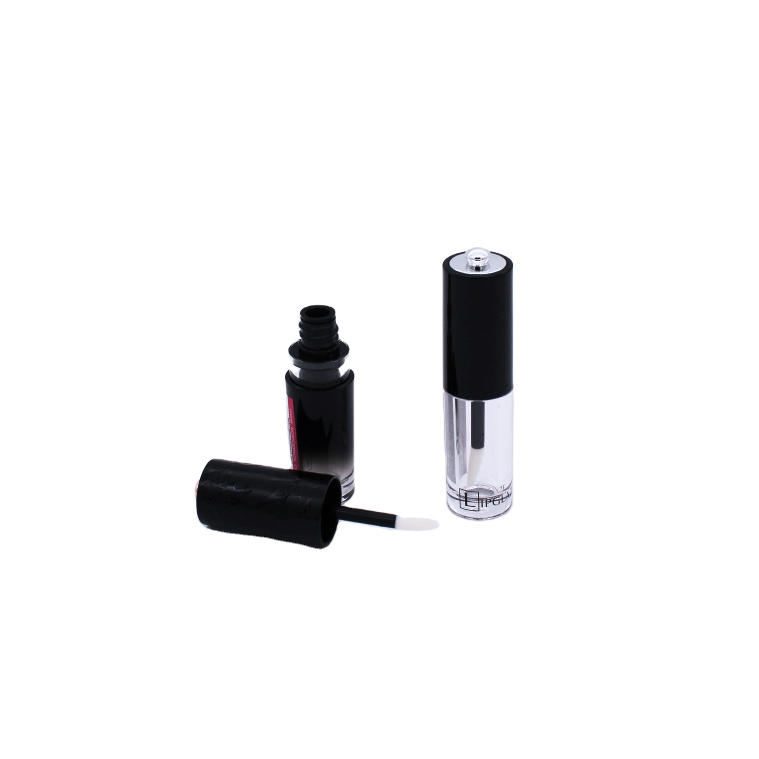 black gradually varied transparent cosmetic make up empty lip gloss container