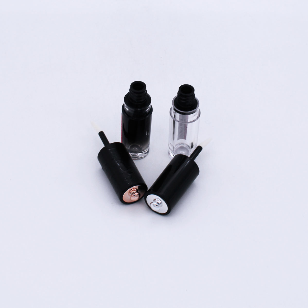black gradually varied transparent cosmetic make up empty lip gloss container