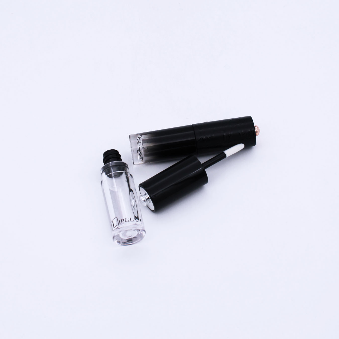 black gradually varied transparent cosmetic make up empty lip gloss container