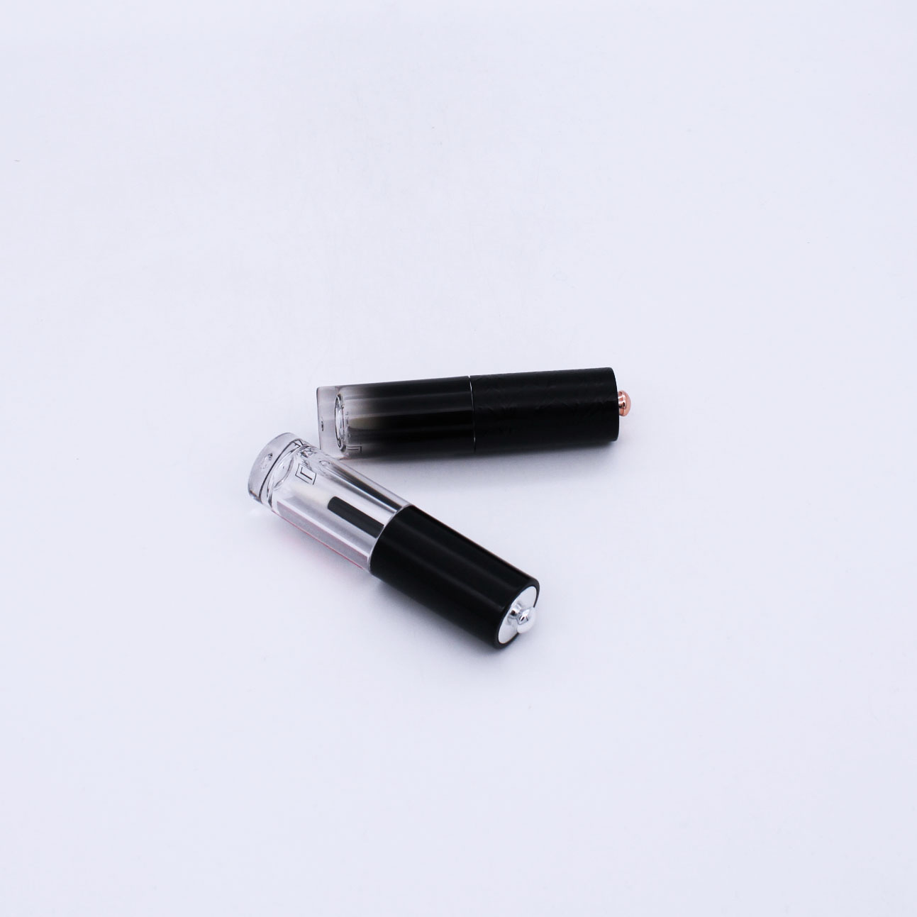 black gradually varied transparent cosmetic make up empty lip gloss container