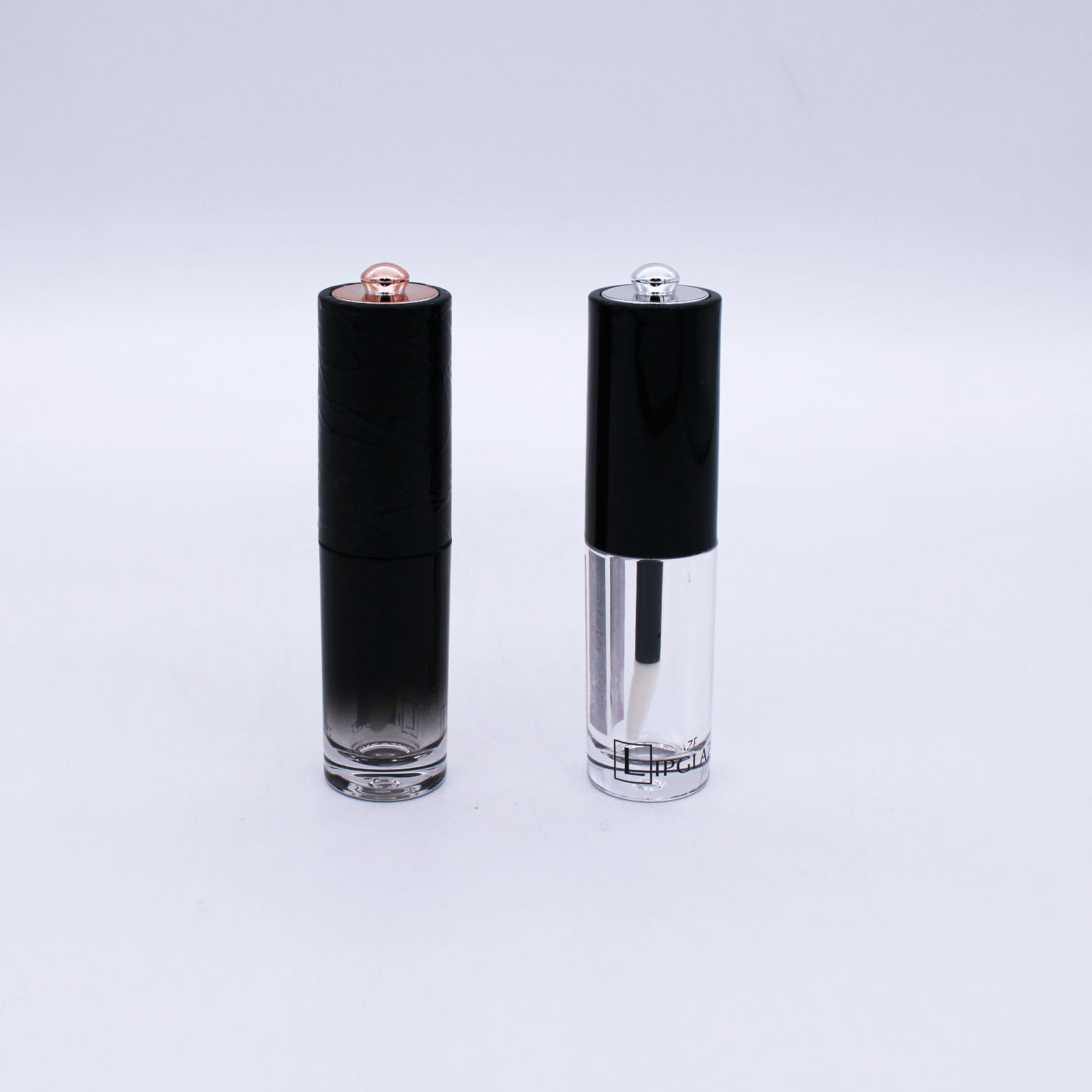 black gradually varied transparent cosmetic make up empty lip gloss container