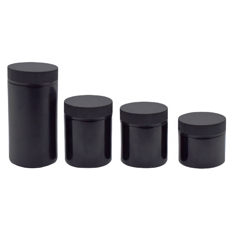 black jar child resistant with glass lid matte black glass candle jar uv glass jar black