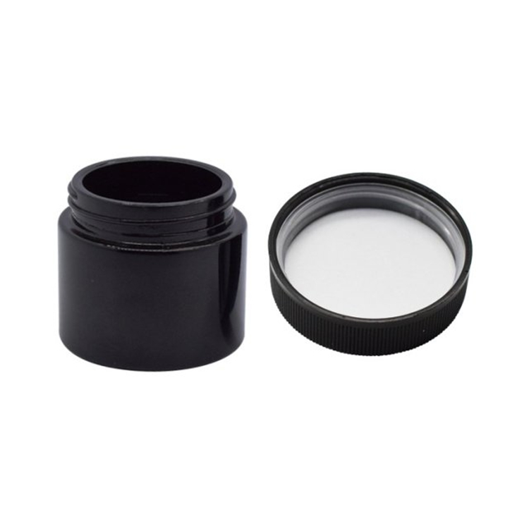 black materials glass jars UV- proof smell proof child proof jar for cbd storage