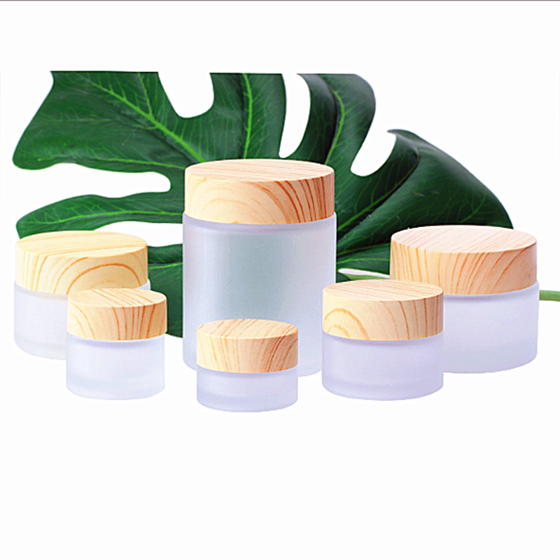 black pink and bamboo jar cosmetic 200ml packaging frosted cosmetic jar bamboo wooden cap white frosted cosmetic jar bamboo lid