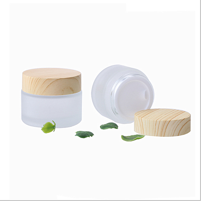 black pink and bamboo jar cosmetic 200ml packaging frosted cosmetic jar bamboo wooden cap white frosted cosmetic jar bamboo lid