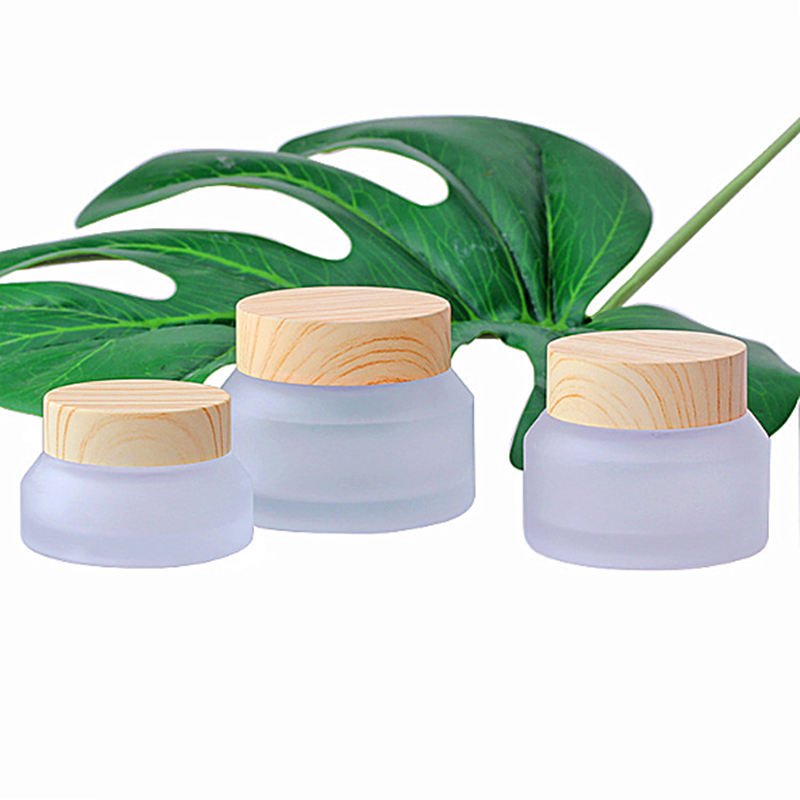 black pink and bamboo jar cosmetic 200ml packaging frosted cosmetic jar bamboo wooden cap white frosted cosmetic jar bamboo lid