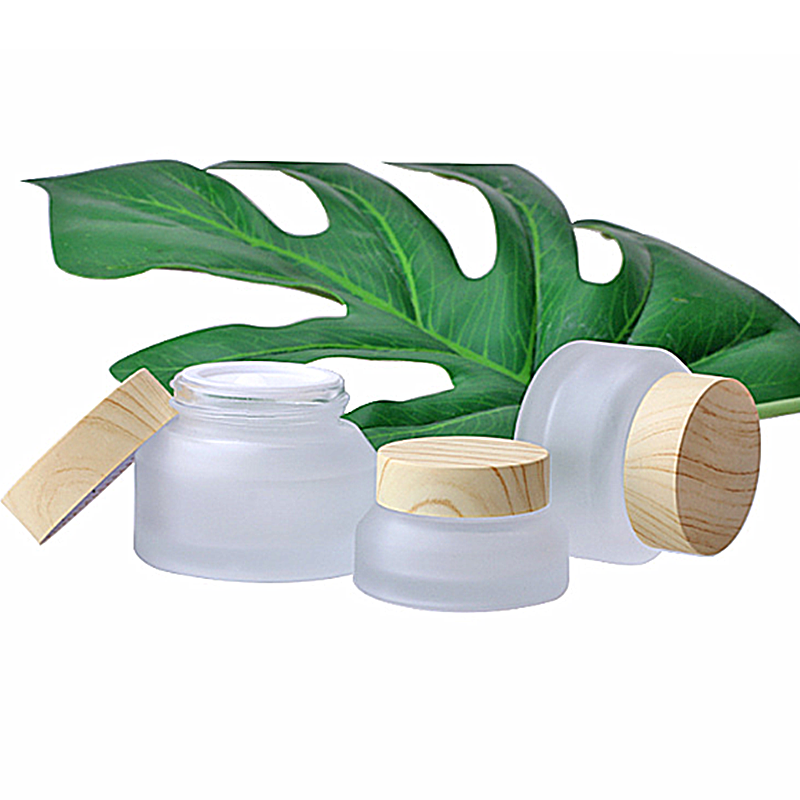 black pink and bamboo jar cosmetic 200ml packaging frosted cosmetic jar bamboo wooden cap white frosted cosmetic jar bamboo lid