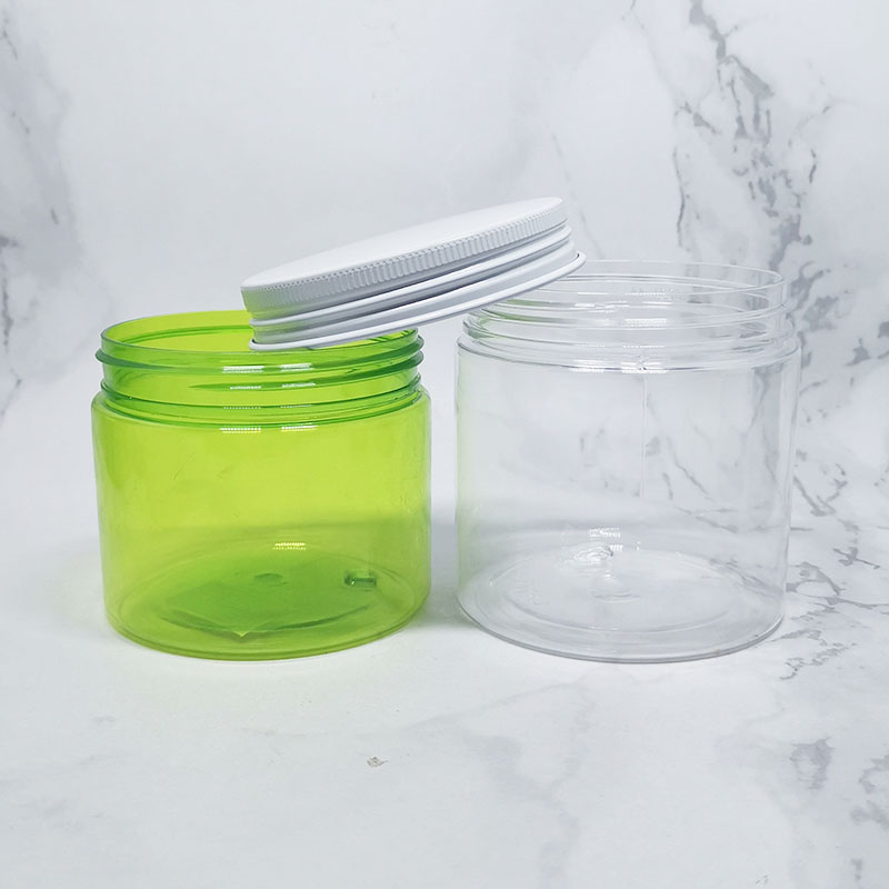 black plastic hair gel packaging 500ml 250ml 8 oz pet jar with gold circle
