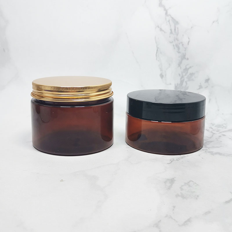 black plastic jar round empty cosmetic 500ml big pet jar